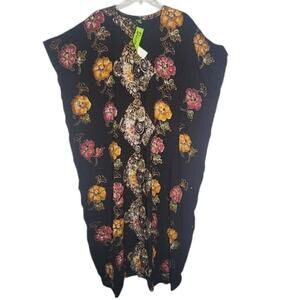 Womens House Dress ONE SIZE fits most Kaftan Beach CoverUp Cotton Colorful NEW